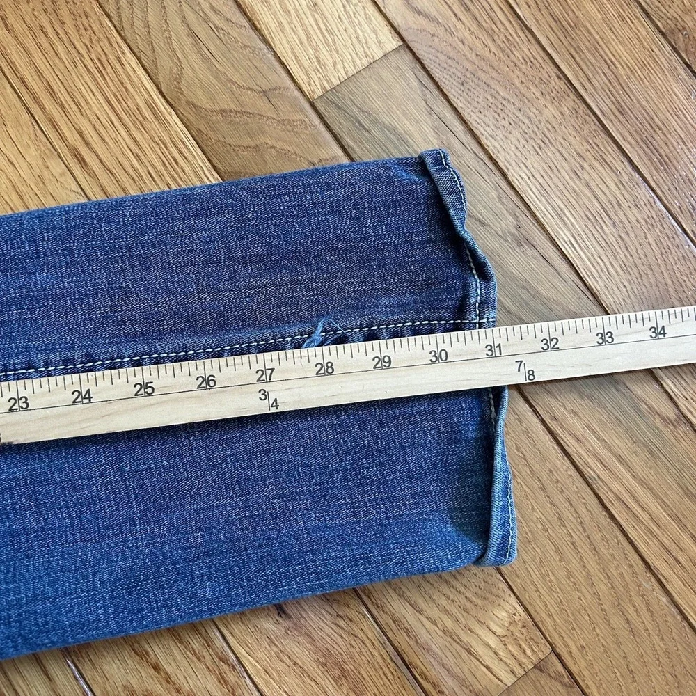 Salvage by Buckle Havoc Slim Straight Mens Jeans Size 34R Blue Distressed FLAWS‎